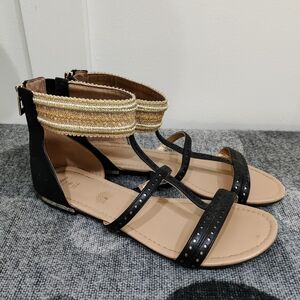 Disney x Call It Spring Aladdin Jasmine Gladiator Sandals Black Gold - Size 10